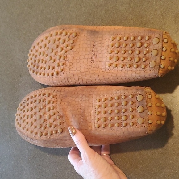 Sperry Camp Moc Tan Croc Embossed Leather Driving Loafers Mens main image 4